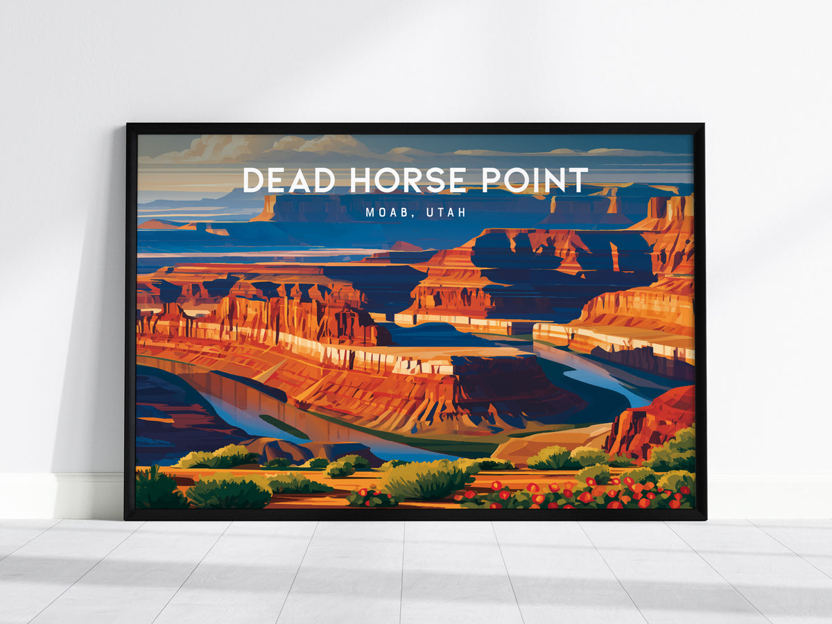 Dead Horse Point Landscape Poster | Moab, Utah Framed or Unframed Vacation Wall Art — framed wall art, 24x36 in