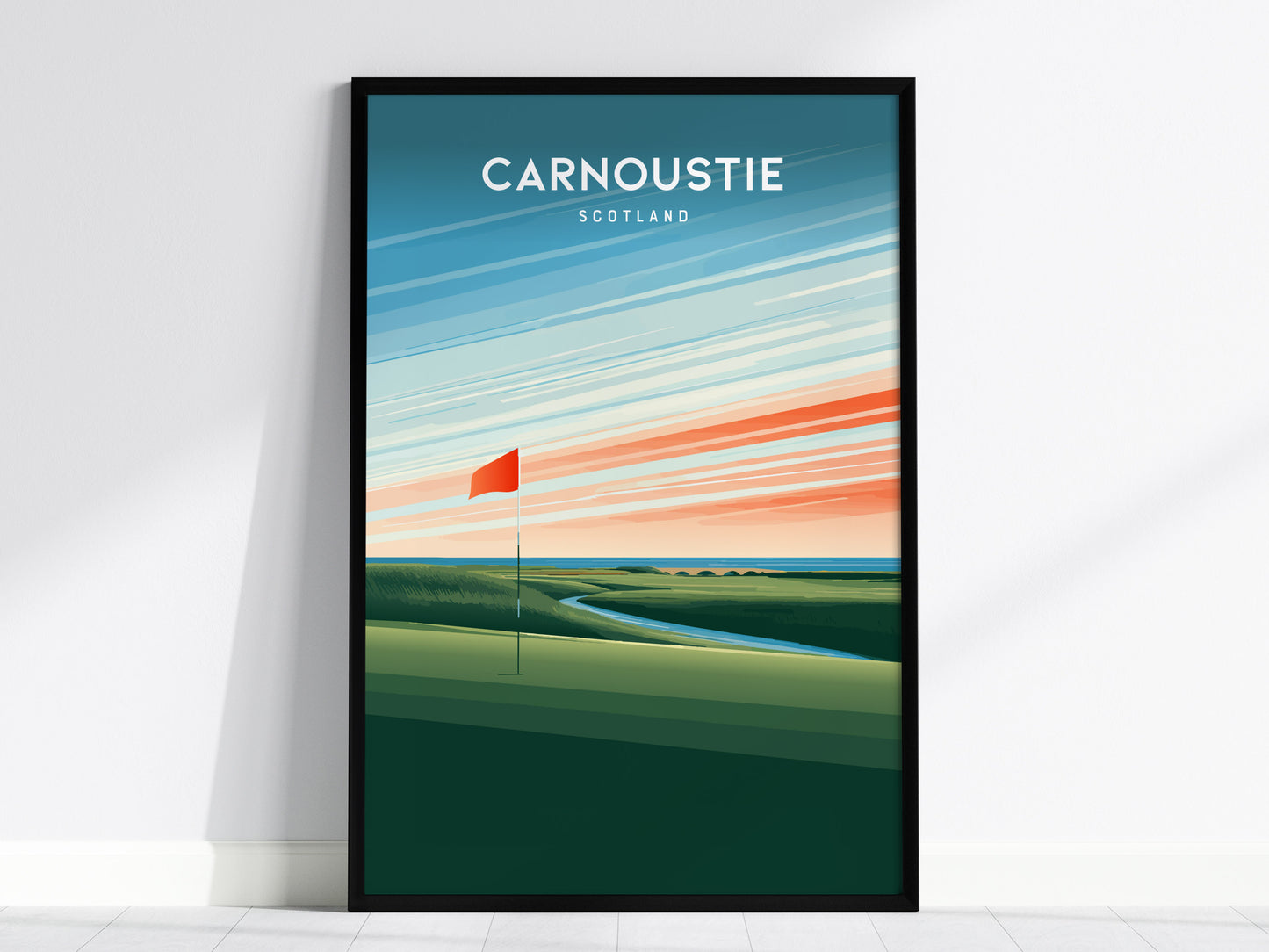 Carnoustie, Scotland Poster | Country Club Decor Golfer Gift Wall Art — framed wall art, 24x36 in