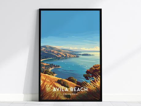 Avila Beach, California Poster | Golden Shore & Pier Coastal Wall Art — framed wall art, 24x36 in
