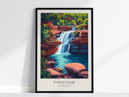Pipestone Matte Border Poster | Minnesota Travel Wall Art — framed wall art, 24x36 in