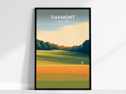 Oakmont, Pennsylvania Poster | Classic Links Golfer Gift Wall Art — framed wall art, 24x36 in