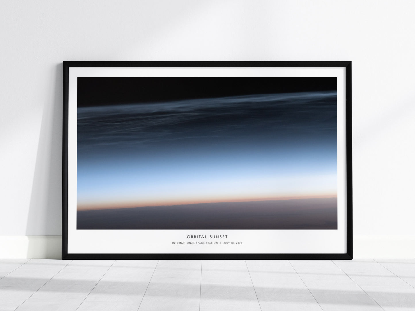 Orbital Sunset Landscape Poster | NASA International Space Station Space Photography Wall Art — framed wall art, 24x36 in