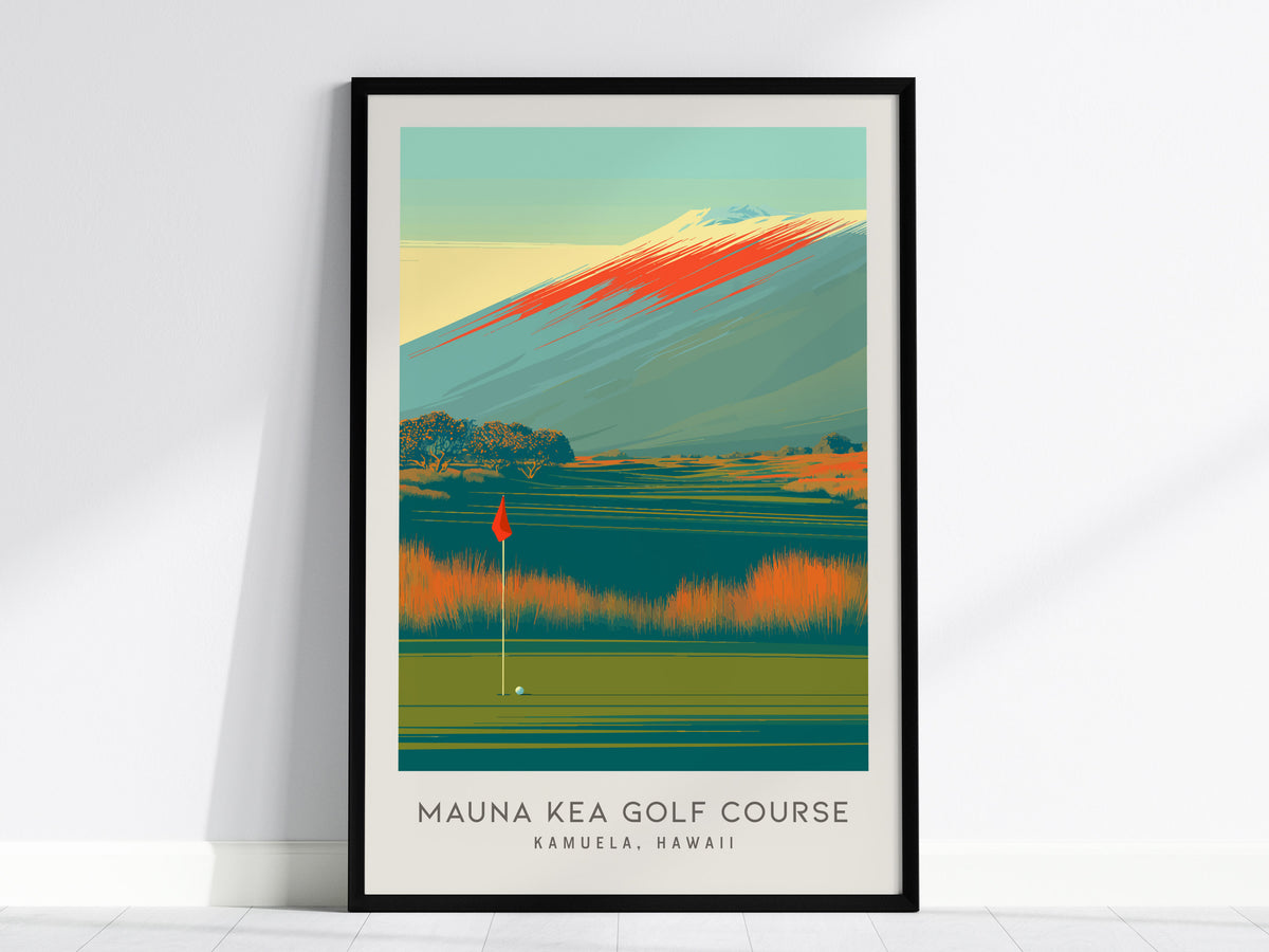Mauna Kea Golf Course Matte Border Poster | Kamuela, Hawaii Golf Course Print & Country Club Decor — framed wall art, 24x36 i