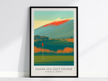 Mauna Kea Golf Course Matte Border Poster | Kamuela, Hawaii Golf Course Print & Country Club Decor — framed wall art, 24x36 i