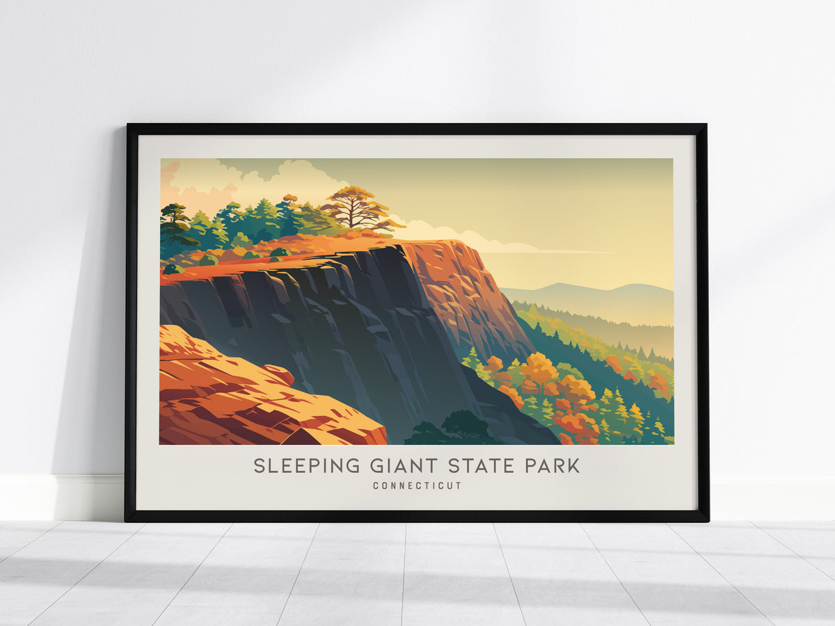 Sleeping Giant State Park Landscape Matte Border Poster | Connecticut Framed or Unframed Destination Print — framed wall art