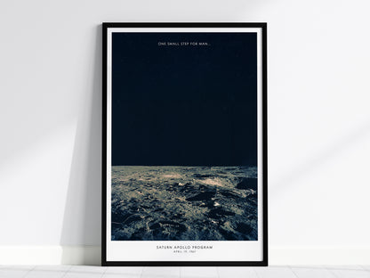 Apollo 12 Moon Landing Poster – Historic NASA Lunar Surface Print, Saturn V Mission, Available Framed/Unframed, Great Space Gift