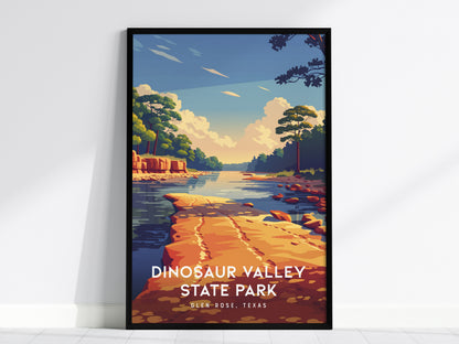 Dinosaur Valley State Park, Glen Rose, Texas Poster | Ancient Riverbed Adventure Wall Art — framed wall art, 24x36 in