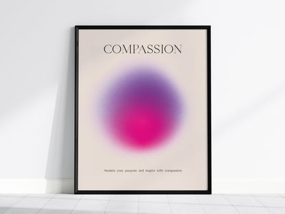 Compassion Aura Poster | Minimalist Modern Wall Art | Inspire with Purpose & Kindness