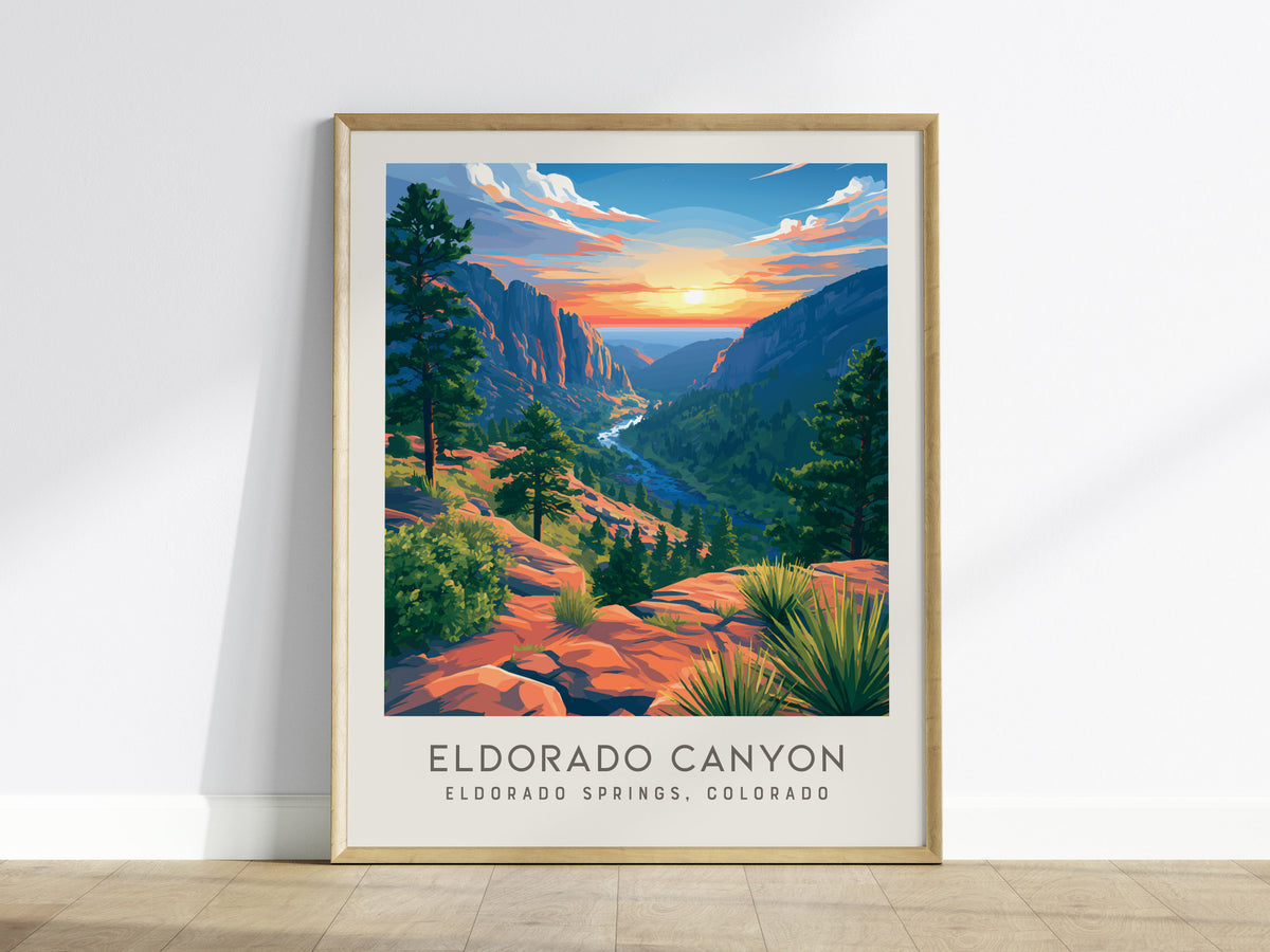 Eldorado Canyon Matte Border Poster | Eldorado Springs, Colorado Destination Print — framed wall art
