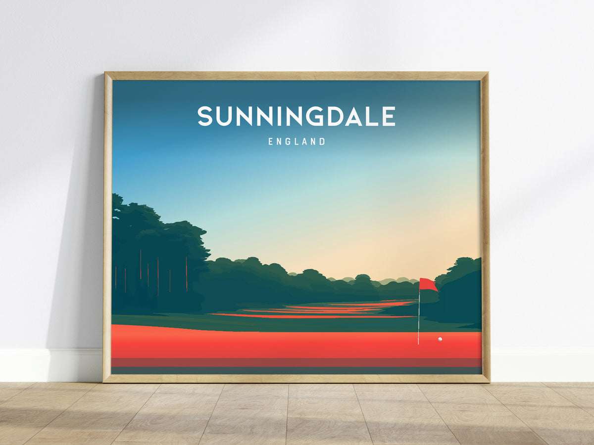 Sunningdale, England Landscape Poster | Golf Wall Art & Framed or Unframed Links Poster — framed wall art