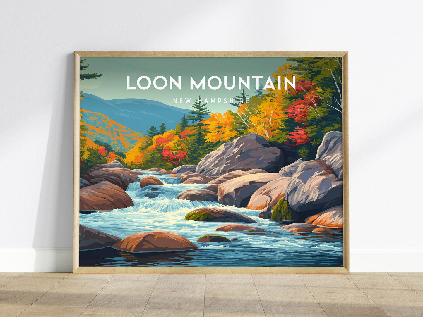 Loon Mountain Landscape Poster | New Hampshire Framed or Unframed Wall Art — framed wall art