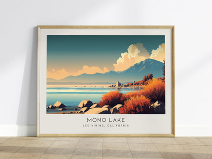 Mono Lake Landscape Matte Border Poster | Lee Vining, California Framed or Unframed Desert Lake Print — framed wall art