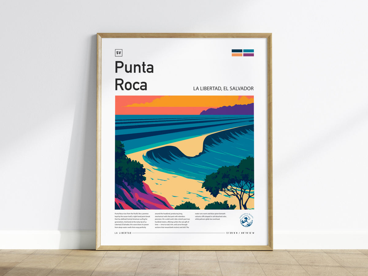 Punta Roca, La Libertad, El Salvador Poster | Surf Wall Art & Wave Print — framed wall art