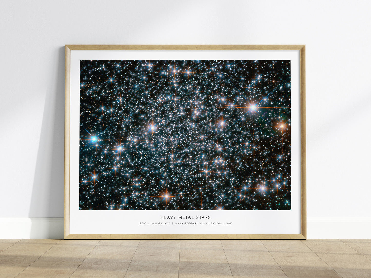 Heavy Metal Stars Landscape Poster | Reticulum II Galaxy NASA Astronomy Print Space Photography Wall Art — framed wall art