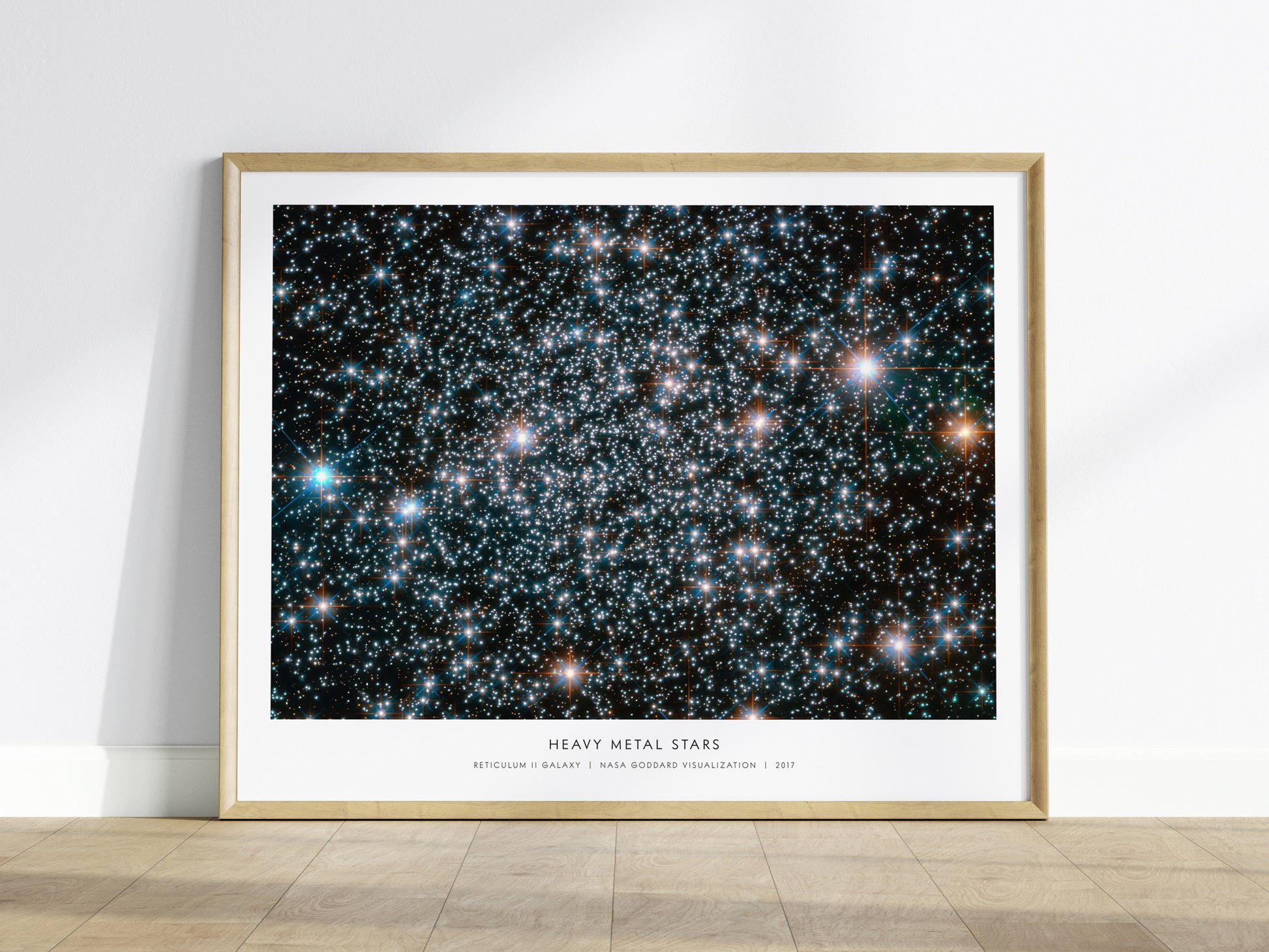 Heavy Metal Stars Landscape Poster | Reticulum II Galaxy NASA Astronomy Print Space Photography Wall Art — framed wall art
