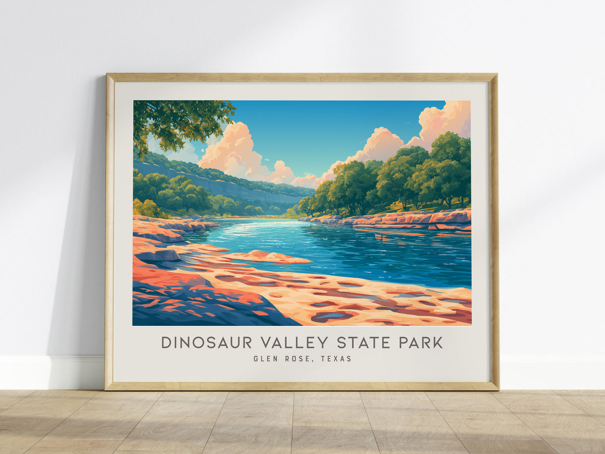 Dinosaur Valley State Park Landscape Matte Border Poster | Glen Rose, Texas Framed or Unframed Travel Wall Art — framed wall