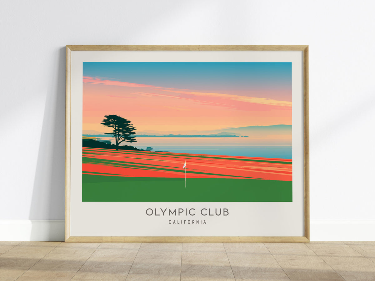Olympic Club Landscape Matte Border Poster | California Golf Wall Art & Framed or Unframed — framed wall art
