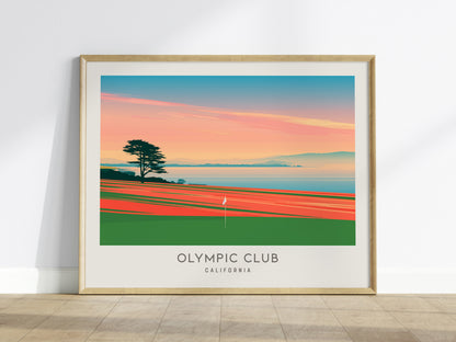 Olympic Club Landscape Matte Border Poster | California Golf Wall Art & Framed or Unframed — framed wall art