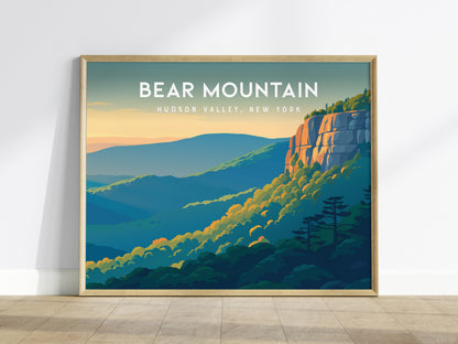 Bear Mountain Landscape Poster | Hudson Valley, New York Vacation Wall Art — framed wall art