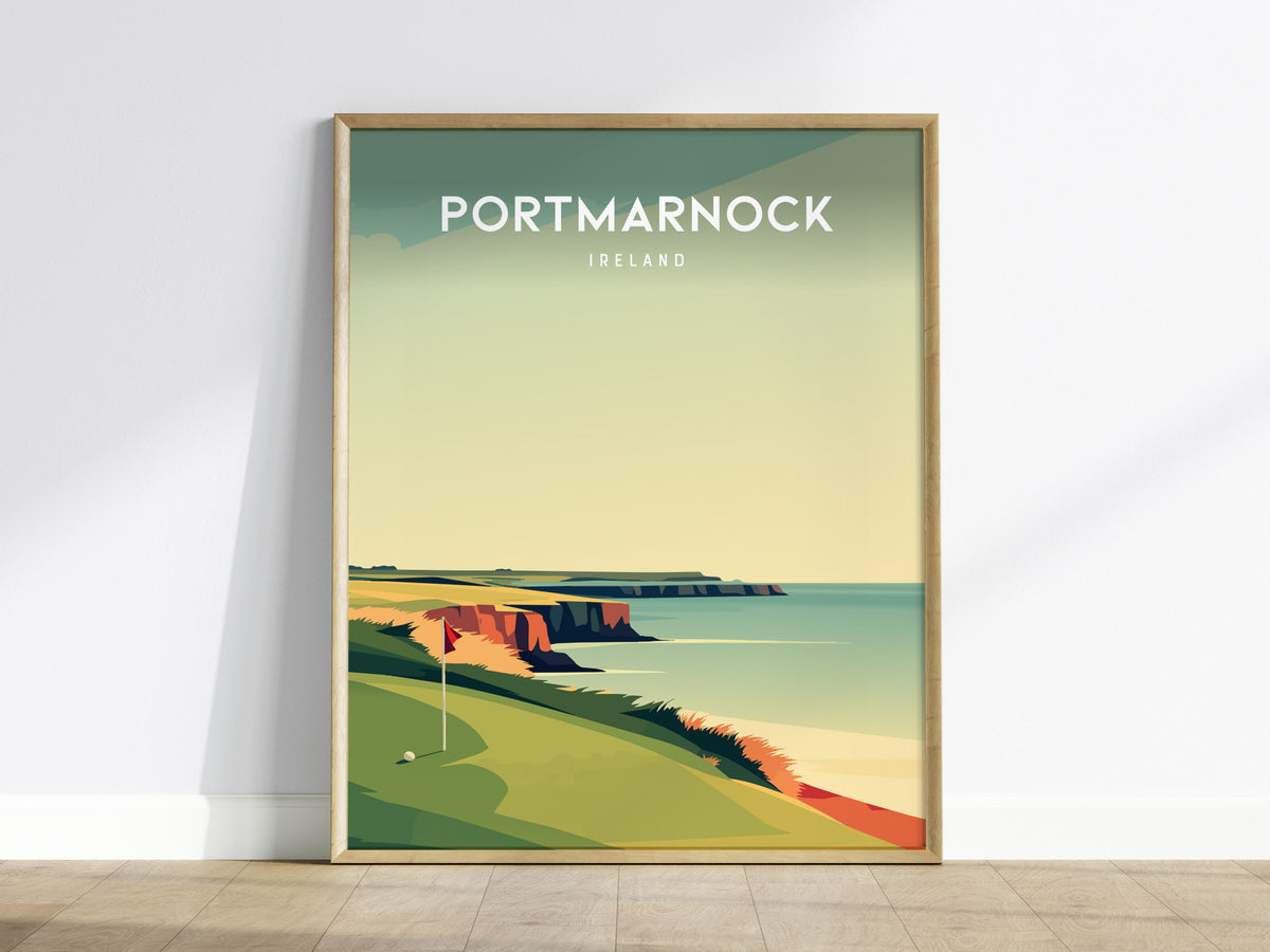 Portmarnock, Ireland Poster | Links Poster & Golfer Gift Wall Art — framed wall art