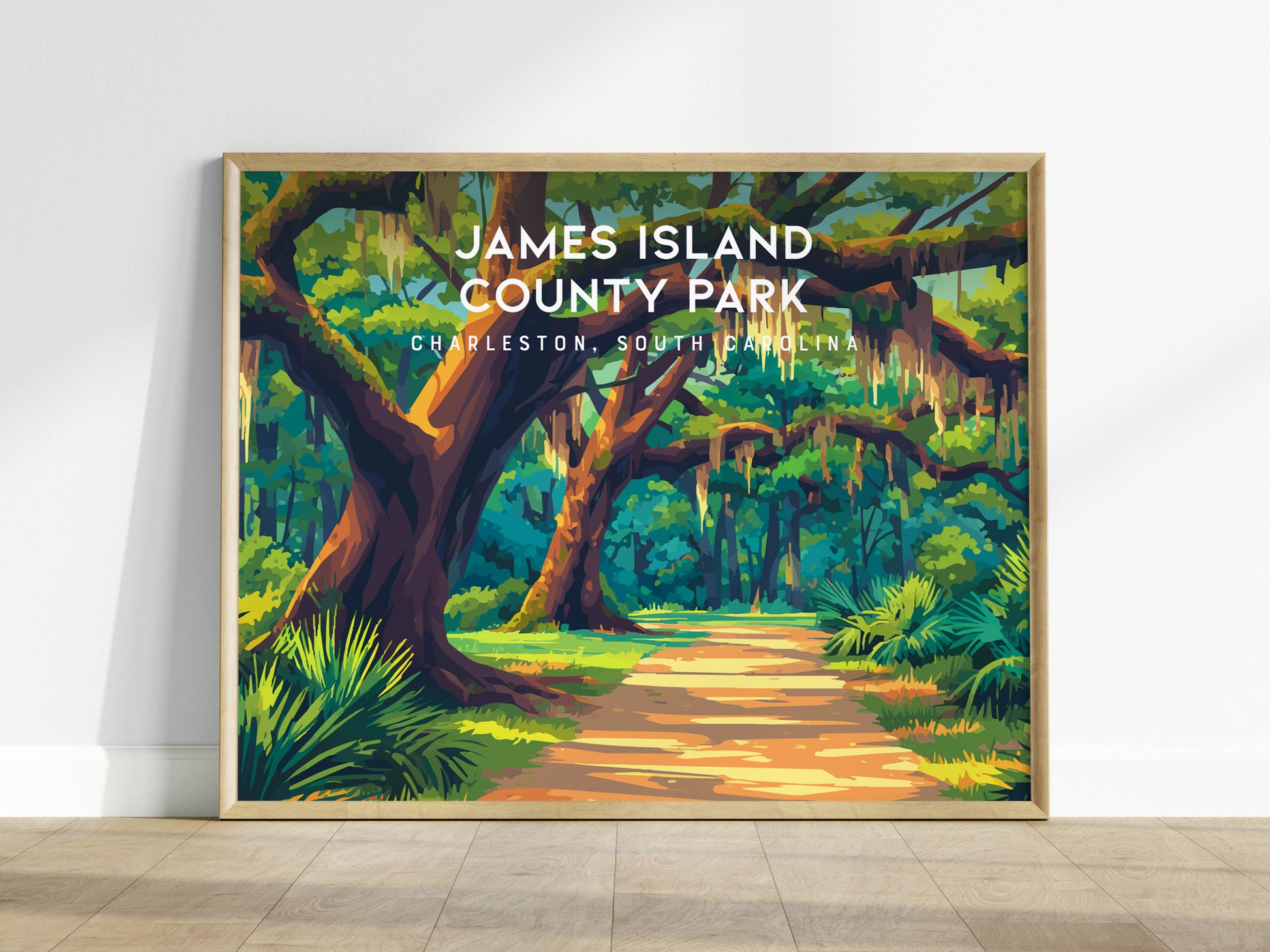 James Island County Park Landscape Poster | Charleston, South Carolina Destination Print Wall Art — framed wall art