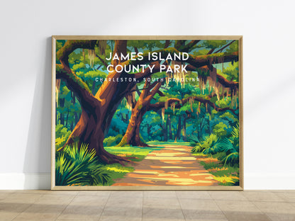 James Island County Park Landscape Poster | Charleston, South Carolina Destination Print Wall Art — framed wall art