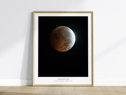 Lunar Eclipse Poster | NASA Southern Louisiana Space Photography Wall Art — framed wall art