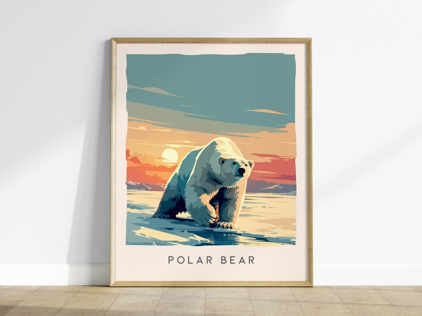 Polar Bear, Arctic Wildlife Poster | Majestic Ice Kingdom Explorer Wall Art — framed wall art