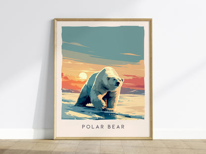 Polar Bear, Arctic Wildlife Poster | Majestic Ice Kingdom Explorer Wall Art — framed wall art