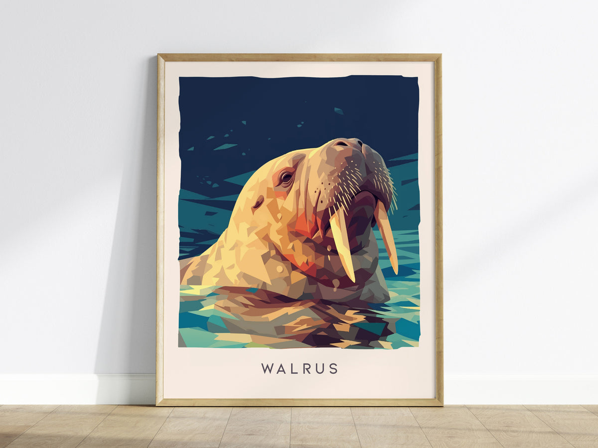 Walrus, Odobenus rosmarus Poster | Arctic Wildlife Majesty Wall Art — framed wall art
