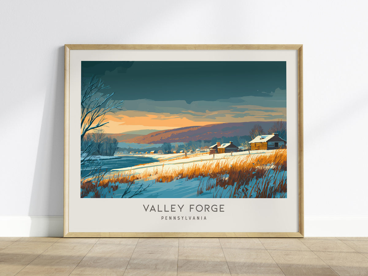 Valley Forge Landscape Matte Border Poster | Pennsylvania Framed or Unframed Travel Art — framed wall art