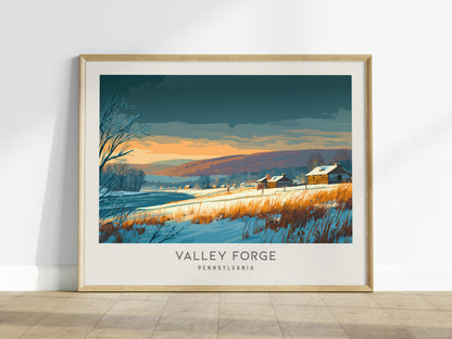 Valley Forge Landscape Matte Border Poster | Pennsylvania Framed or Unframed Travel Art — framed wall art