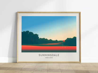 Sunningdale Landscape Matte Border Poster | England Travel Wall Art — framed wall art