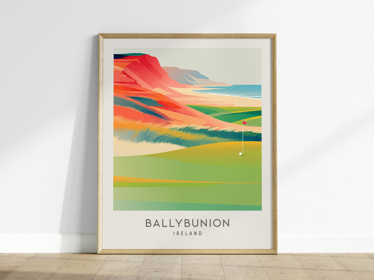 Ballybunion Matte Border Poster | Ireland Golf Course Print & Country Club Decor — framed wall art