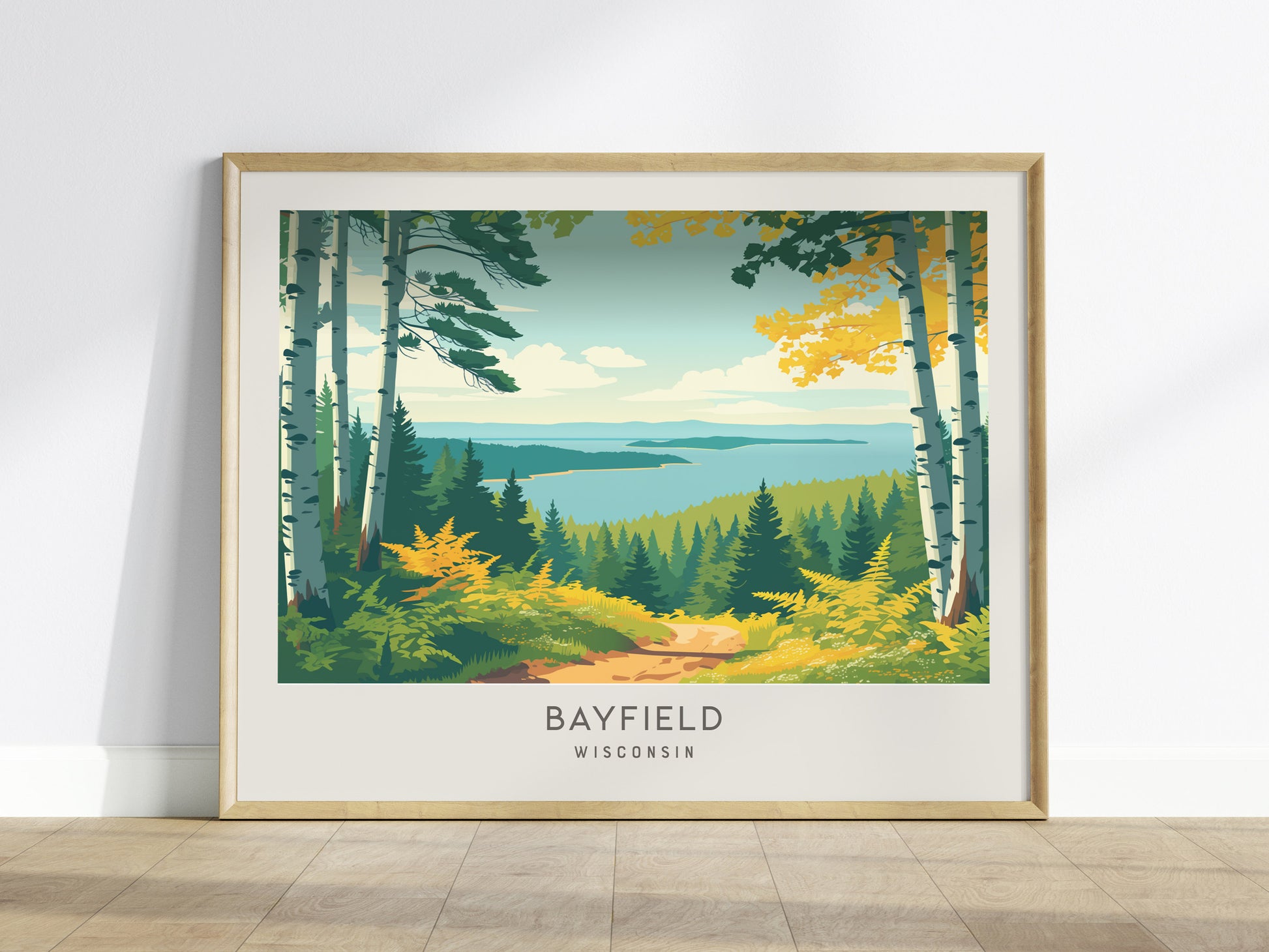 Bayfield Landscape Matte Border Poster | Wisconsin Vacation Wall Art — framed wall art