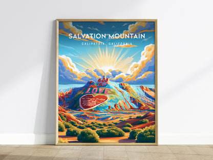 Salvation Mountain, California Poster | Colorful Desert Folk Art Wall Art — framed wall art