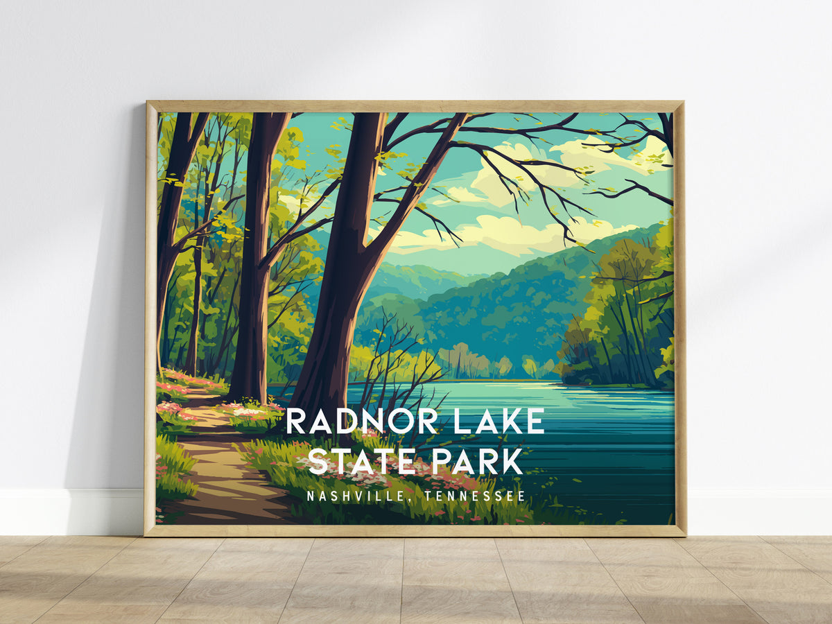 Radnor Lake State Park Landscape Poster | Nashville, Tennessee Vacation Wall Art — framed wall art