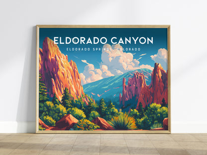 Eldorado Canyon Landscape Poster | Eldorado Springs, Colorado Travel Wall Art — framed wall art
