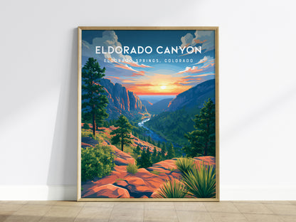 Eldorado Canyon, Eldorado Springs, Colorado Poster | Rocky Mountain Adventure Framed or Unframed Wall Art — framed wall art