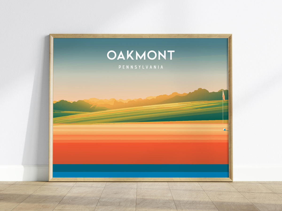 Oakmont, Pennsylvania Landscape Poster | Golf Wall Art & Framed or Unframed Links Decor — framed wall art