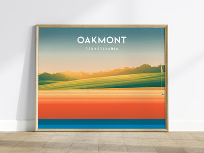 Oakmont, Pennsylvania Landscape Poster | Golf Wall Art & Framed or Unframed Links Decor — framed wall art