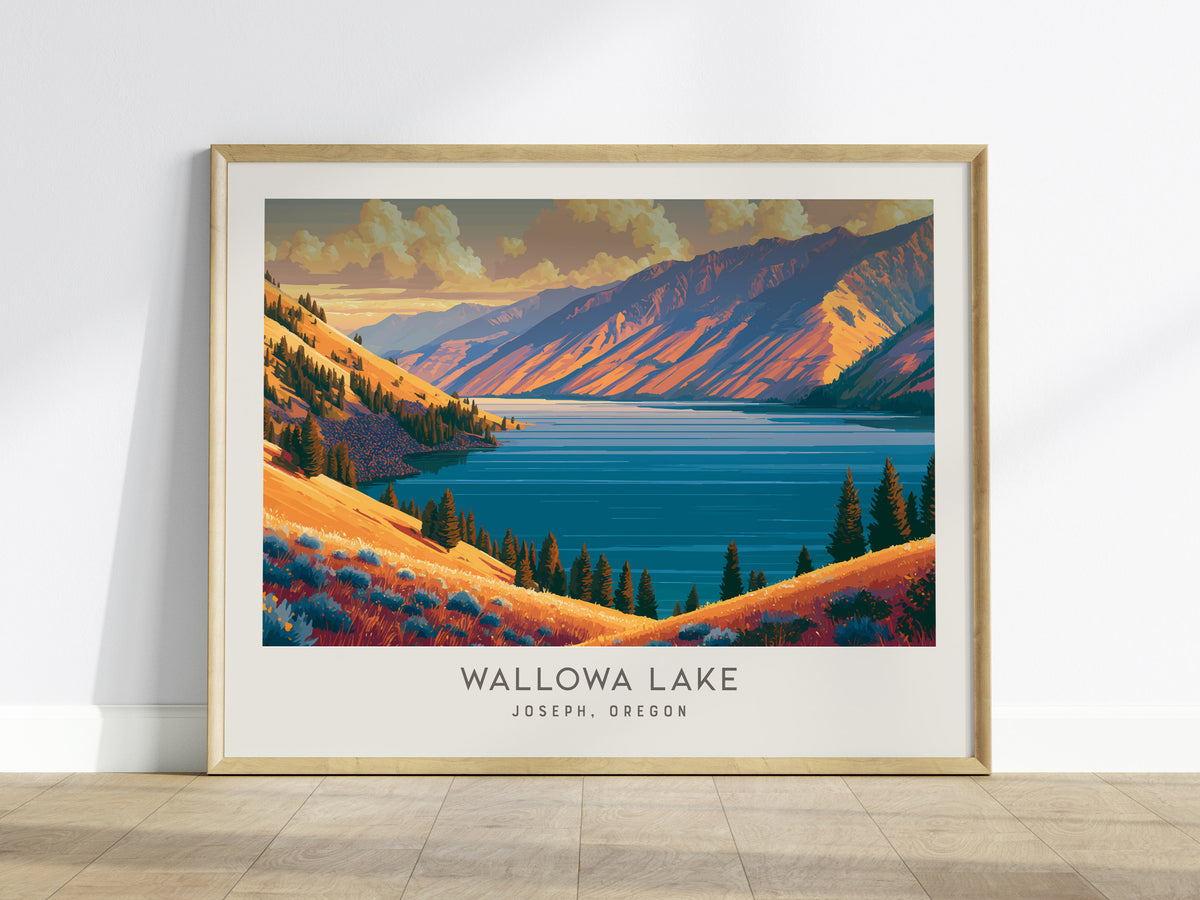 Wallowa Lake Landscape Matte Border Poster | Joseph, Oregon Framed or Unframed Destination Print — framed wall art