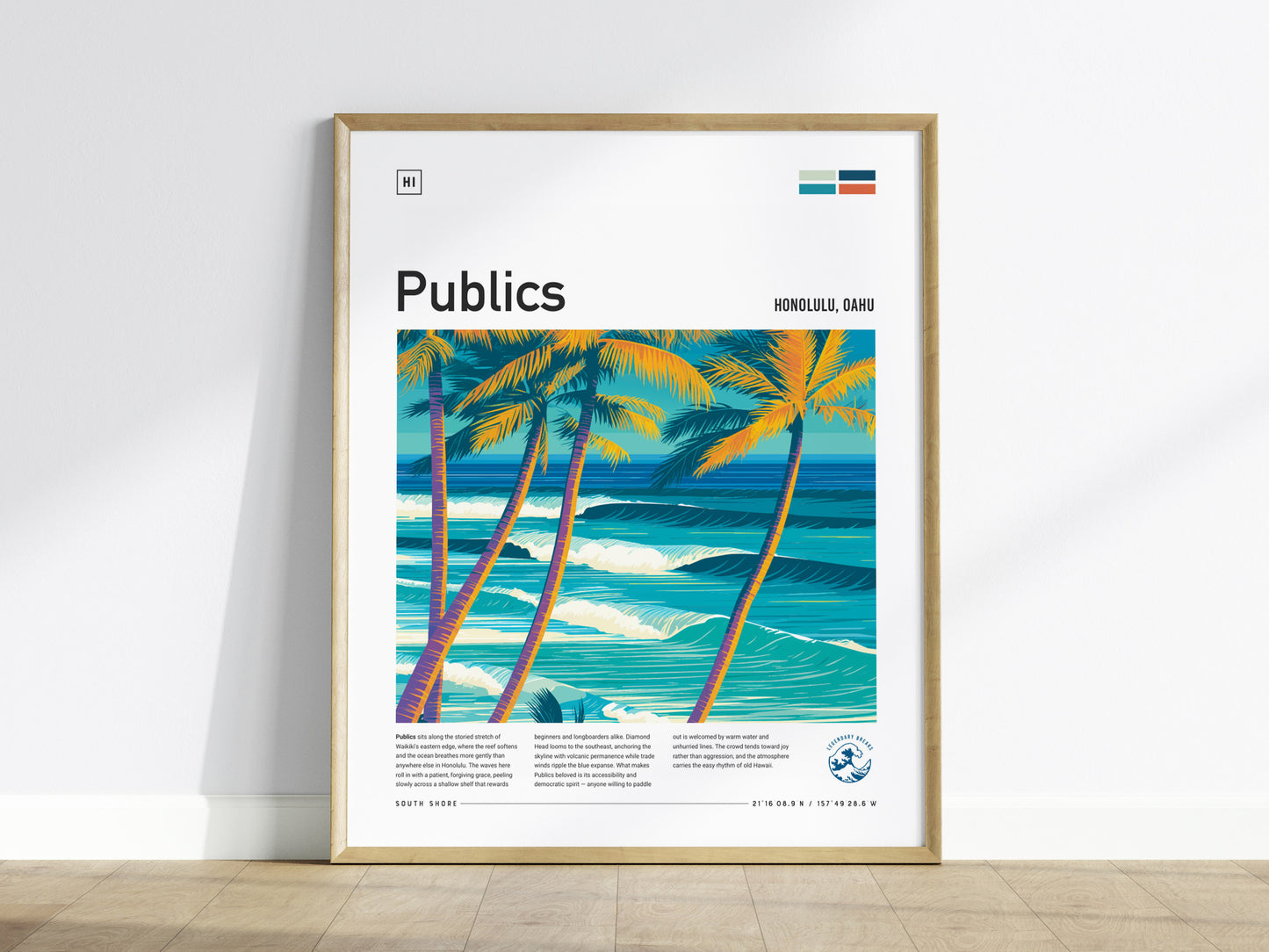 Publics, Hawaii Poster | Tropical Surf Break Island Wall Art — framed wall art