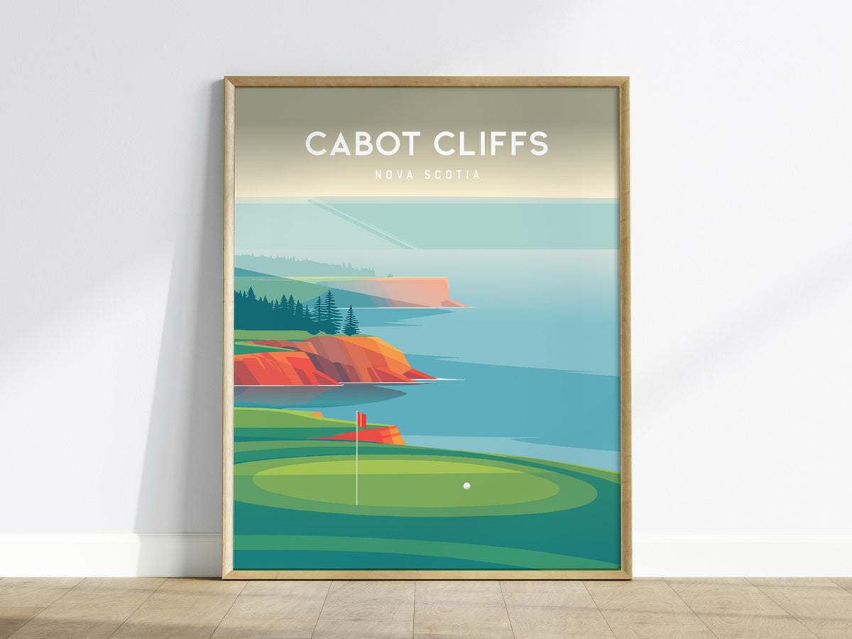 Cabot Cliffs, Nova Scotia Poster | Dramatic Links Golf Course Print Wall Art — framed wall art