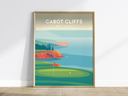 Cabot Cliffs, Nova Scotia Poster | Dramatic Links Golf Course Print Wall Art — framed wall art