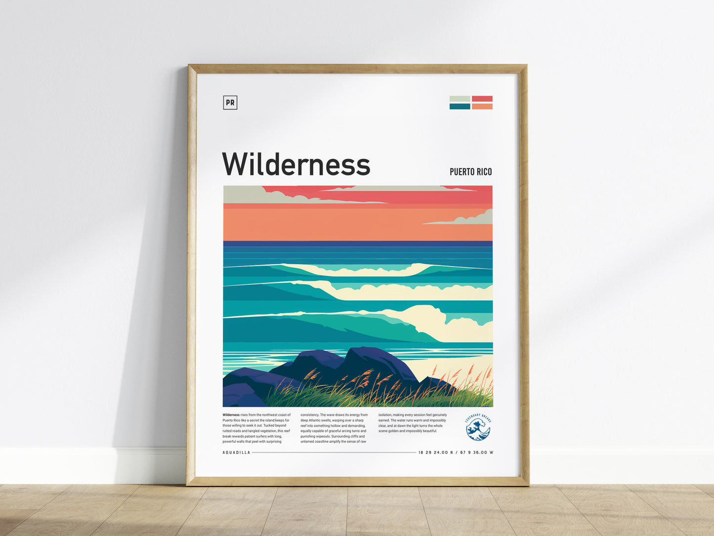 Wilderness, Puerto Rico Poster | Tropical Surf Paradise Wall Art — framed wall art