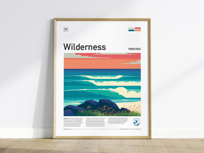 Wilderness, Puerto Rico Poster | Tropical Surf Paradise Wall Art — framed wall art