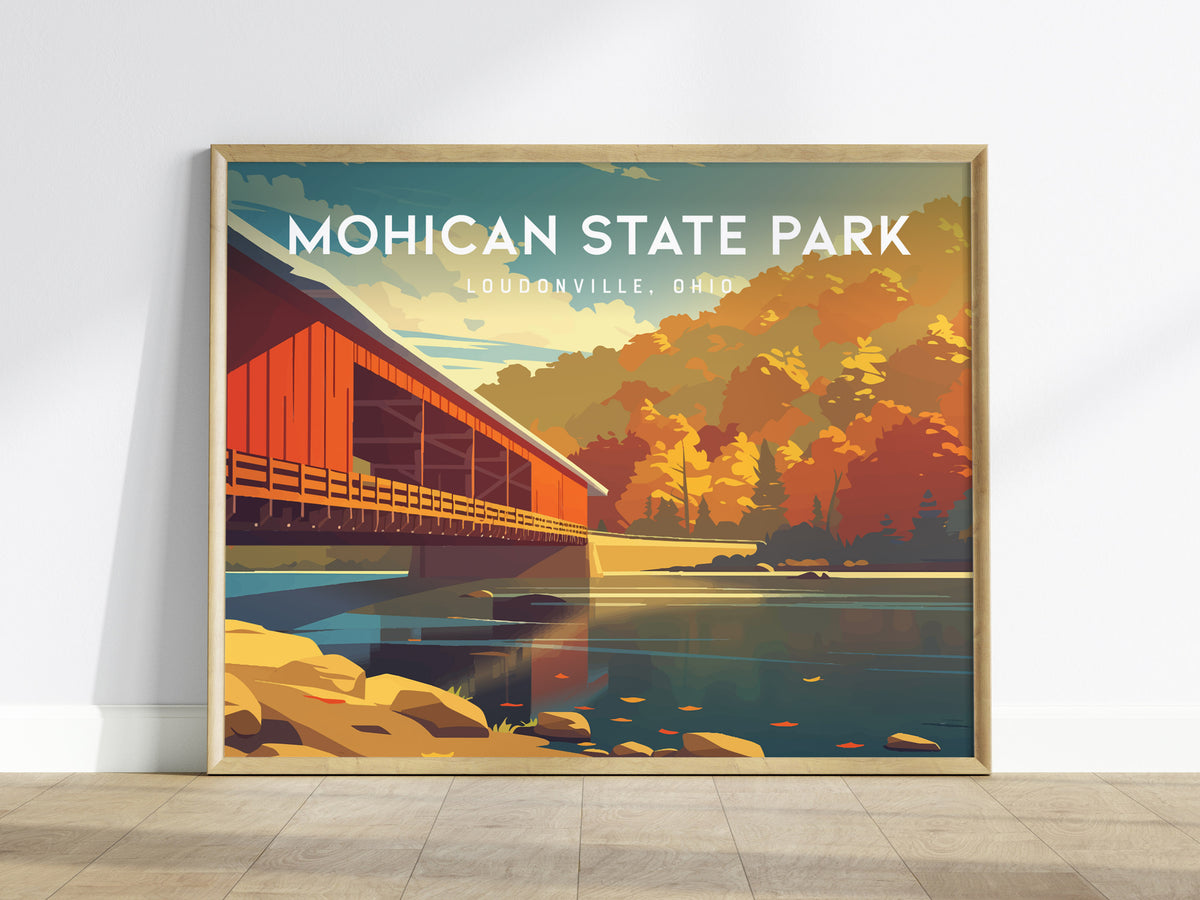 Mohican State Park Landscape Poster | Loudonville, Ohio Framed or Unframed Forest Wall Art — framed wall art