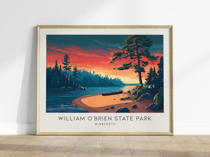 William O'Brien State Park Landscape Matte Border Poster | Minnesota Vacation Wall Art — framed wall art