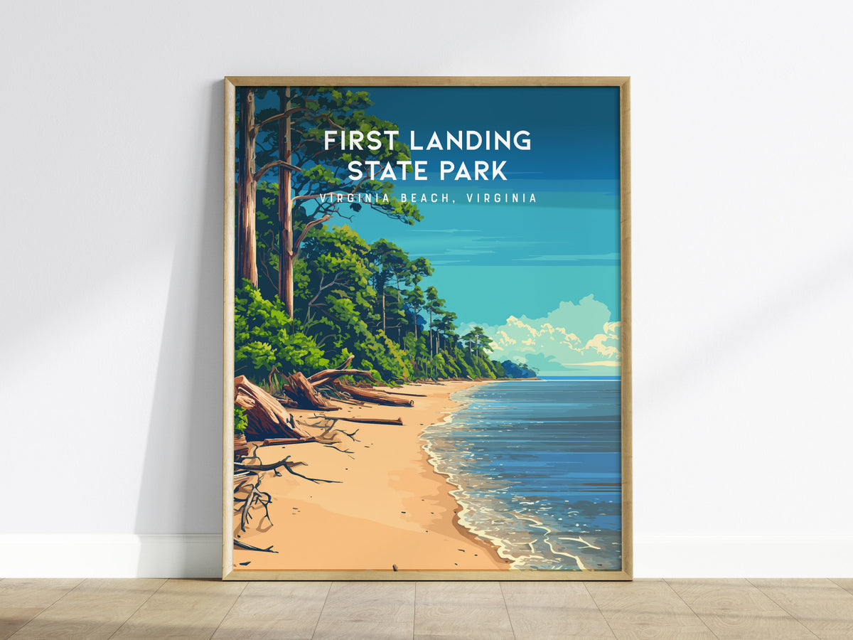 First Landing State Park, Virginia Beach, Virginia Poster | Travel Gift Destination Print Wall Art — framed wall art